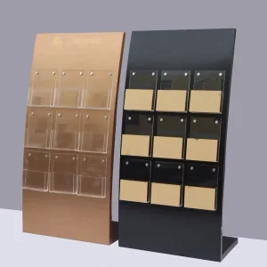Floor-Standing Metal Brochure Display Rack Freestanding Document and Contract Holder