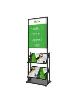Floor-Standing Metal Magazine and Brochure Display Rack Folding Holder Stand