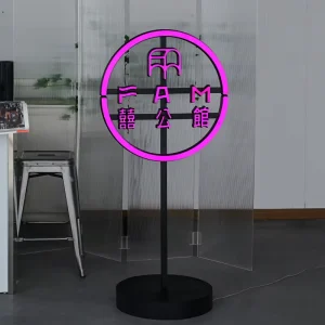 Floor-Standing Outdoor Sign Bracket with Illuminated Letters
