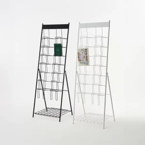 Floor-Standing Picture Album Rack and Folding Metal Magazine Brochure Display Rack