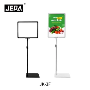 Floor-Standing Poster Stand with Adjustable Pole for Retail and Commercial Display