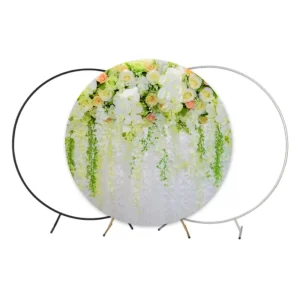 Flower Arch Frame Stand with Balloon Row, Aluminum, 6.5ft, Dye Sublimation Wedding Party Backdrop