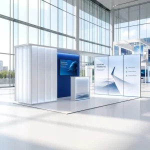 Flush Encased Aluminum Counter Trade Show Display Booth Portable Reception Desk