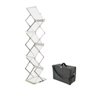 Foldable Acrylic Newspaper Literature Display Stands Catalogue Shelf Brochure Holder and Magazine Rack for Screwless Stick