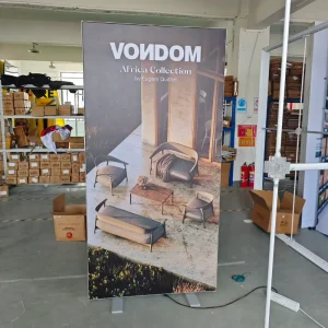 Foldable Advertising Pop-up Display Stand with Tension Fabric for Trade Show Display