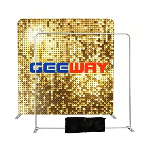 Foldable Aluminum Alloy Frame Dye-Sublimated Fire-Retardant Tension Fabric Backdrop Display Wall