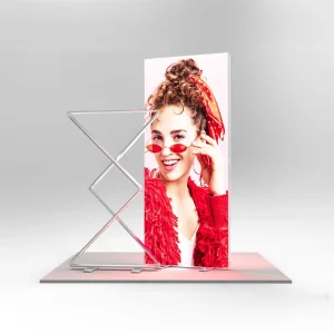 Foldable Aluminum Alloy LED Backlit Lightbox Pop-up Exhibit Stand Display Wall