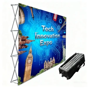 Foldable Aluminum Backdrop Pop-Up Display Banner Stand with Custom Print