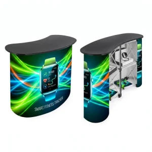 Foldable Aluminum Pop up Trade Show Table Display Stand Push up Counter