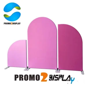 Foldable Dye Sublimation Tension Fabric Ceremony Backdrop Stand with Arched Aluminum Tube Frame, 3x4ft