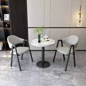 Foldable Metal Negotiation Table and Chair Set for 2 People