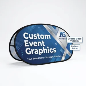 Foldable Outdoor Polyester Pennant A-Frame Display with Pop-Out Banner