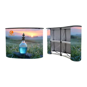 Foldable PP/ABS Pop-Up Display Promotion Counter with Durable Metal Stand, Bar Table, and Custom Logo
