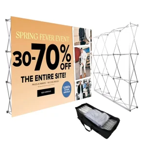Foldable Pop-Up Display Stand with Fabric Backdrop