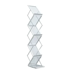 Foldable Portable Magazine Rack and Brochure Stand with 7 Pockets and Carrying Bag