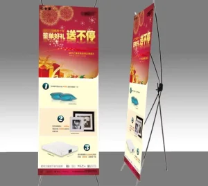Foldable Portable Metal X Banner Display Stand Removable Carton Packaging Floor-Standing Custom Color
