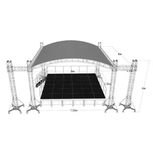Foldable Portable Square Pattern Aluminum Stage Lighting Truss for Events, Weddings, Concerts, and DJ Stages