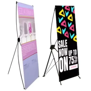 Foldable Portable X Banner Display Stand, Removable, Floor-Standing, Eco-Friendly Recyclable