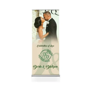 Foldable Roll Up Banner with Aluminum Frame for Wedding Photo Display