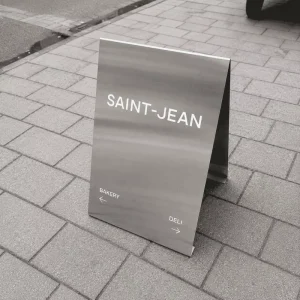 Foldable Stainless Steel Sandwich Board Outdoor Sidewalk Sign for Retail Store Cafe and Restaurant
