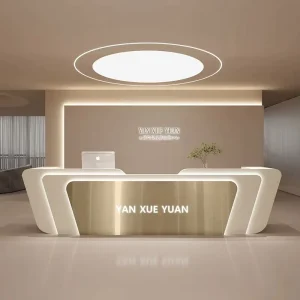 Foldable Wood Reception Desk for Beauty Salon, Bar, Office, or Club