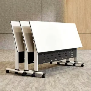 Folding Bamboo Conference Table with Wheels and Chair Combination for Conference Rooms and Training