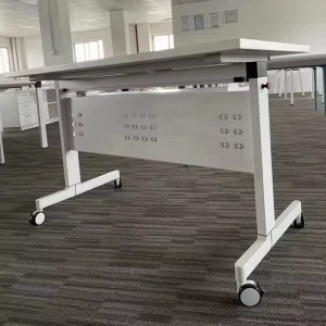 Folding Conference Table with Wheels Large Rectangle Meeting Seminar Table for Office Classr