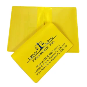 Folding PVC Business Card Case Vinyl Card Sleeve Plastic Bank Credit Card Holder Protector