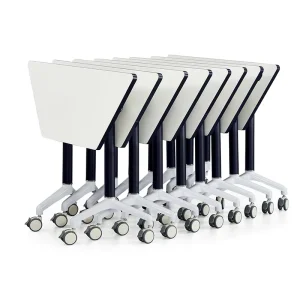 Folding Training Table Combination Trapezoid Mobile Office Conference Strip Table Splicing Desk Chair Six sided Table