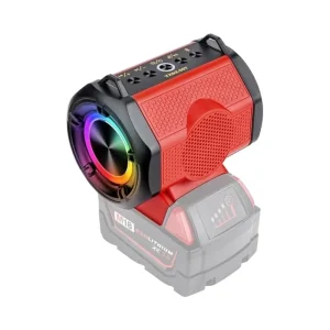 For M18 18v Battery Powered for Bluetooth Speaker 30W Cordless Small Plastic Speaker with RGB LED for Jobsites Home Parties