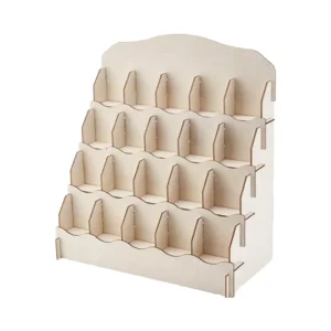 Four-Tier Wooden Desktop Display Stand for Crafts, Boxes, and Wall Signs