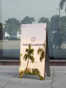 Four-color Outdoor Folding A-frame Advertising Sign Stainless Steel Display Stand
