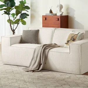Frameless Tofu Block Compressed Sofa Corduroy Fabric Sofa Bed Balcony Living Room Office Modular Sectional Couch Sofa Set