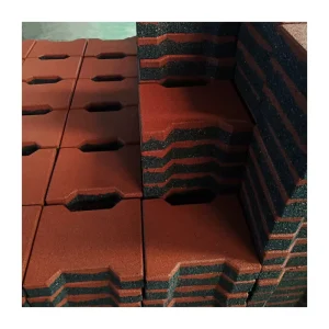 Free Sample Anti slip 18 45mm Outdoor Stable Flooring Interlocking I Shape Dog Bone Rubber Floor Brick Matting