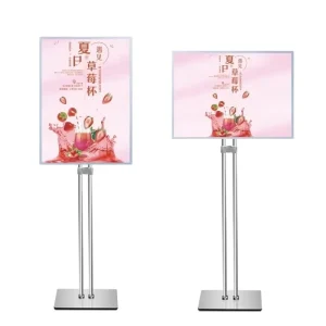 Free Standing Lighted LED Sign Holder Menu Display Heavy Duty Slide In Poster Stand