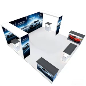 Freestanding Custom Portable Modular Trade Show SEG Fabric LED Light Box Display Stand 10x20ft Exhibition Booth