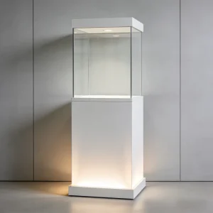 Freestanding Display Cabinet with Lockable Tempered Glass and Customizable Size for Collectibles