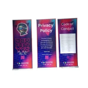 Freestanding Outdoor Roll-Up Banner Stand Large Printed Banner