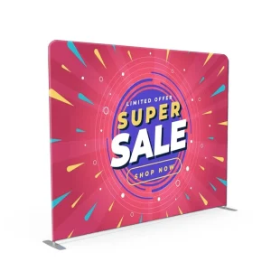 Frosted Fabric Tension Banner Frame, Aluminum Alloy L-Stand, Backdrop, Custom Logo, Full-Color Printing, Trade Show