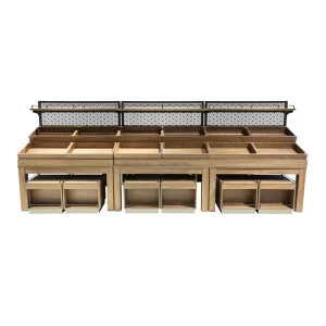 Fruit Vegetable Rack Wood Vegetable and Fruit Display Shelf Wood Vegetable Fruit Stand