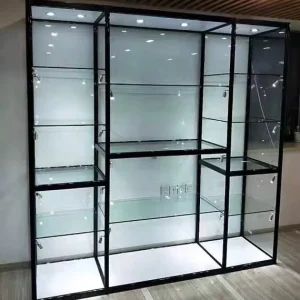 Full Transparent Glass Display Cabinet