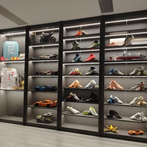 Fully Assembled Glass Display Cabinet with LED Light for Retail Store
