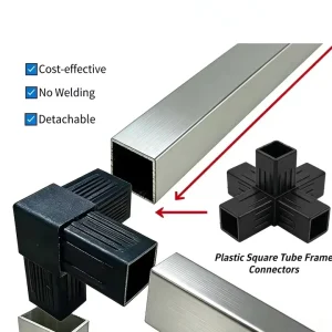 Furniture Grade Plastic Multiple Connector PVC Corner Fitting square Tube Frame Structural Aluminum Profile Pipe Fittings