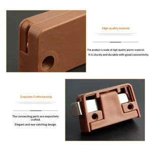 Furniture Surface mounted Three in one Connectors Quick install Panel square Plastic Mounting Pieces Female Connection New 15g