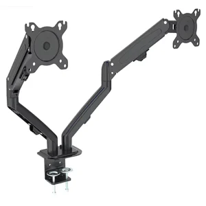 G08-24 Dual Monitor Desktop Mount Bracket for 13-27 Inch LCD Screens, Two-Arm Rotate and Tilt Desk Stand