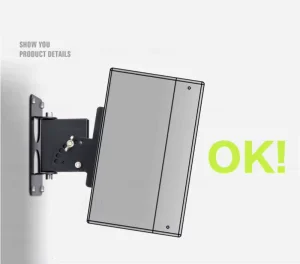 GU40 Universal Metal Surround Speaker Wall Mount Bracket Rotating Hanger 40 kg Capacity 90 Tilt