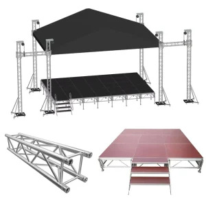Galvanized Square Tube Stage Truss for Concerts, Exhibitions, and Food Festivals, Stainless Steel Honing Frame, Aluminum Alloy
