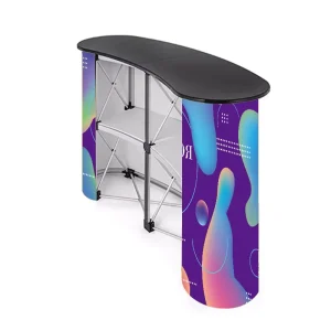 Gasser Convenient Pop up Aluminum Foldable Rectangle Promotion Counter Display Stand for Store Displays and Marketing Tables