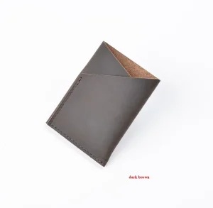 Genuine Leather Vintage Mini Credit Card Holder with RFID Blocking and No Closure