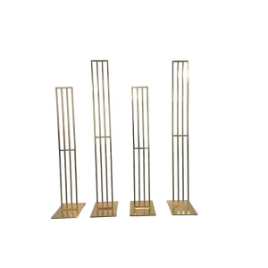 Geometric Square Line Flower Stand Gold-Plated Arch Frame Iron Wedding Props Stage Background Decoration